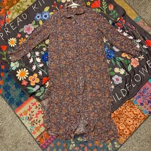Natural Life Button Down Floral Print Duster!